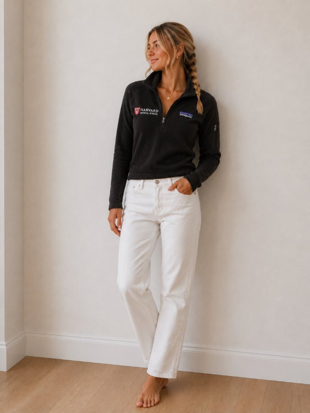 Patagonia Black Fleece Better Sweater Zip, Harvard Logo